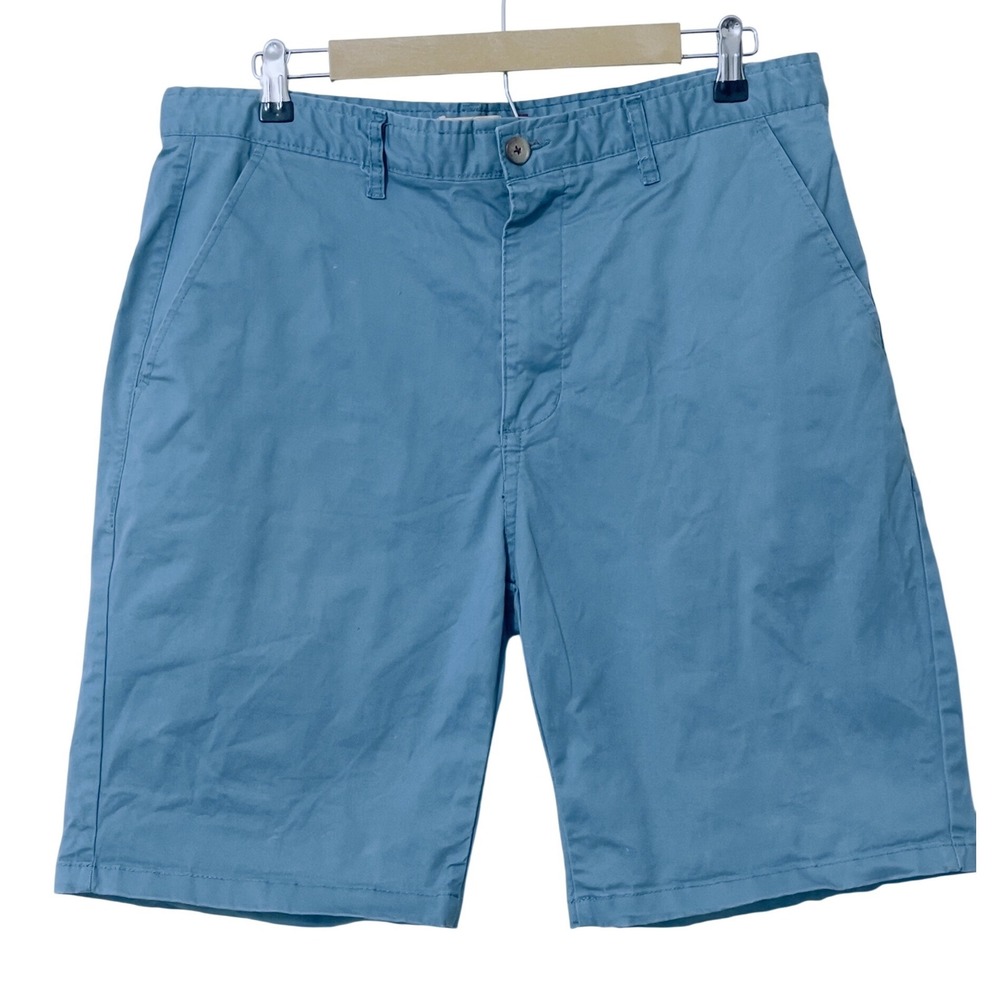 Hudson & Barrow Chino Shorts 36 Blue Cotton Stretch Casual Preppy Coastal Golf